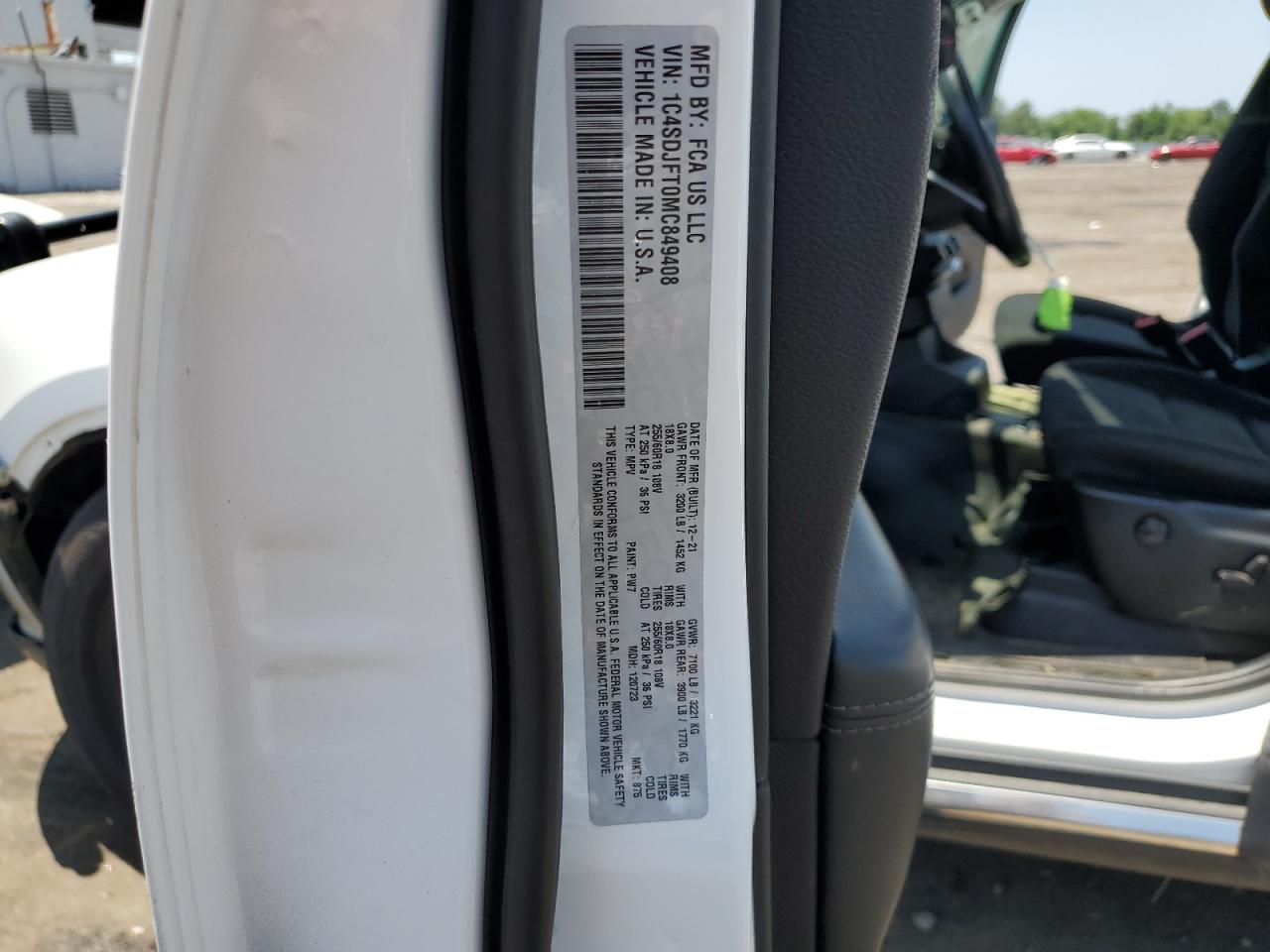 2021 Dodge Durango Pursuit VIN: 1C4SDJFT0MC849408 Lot: 62299655