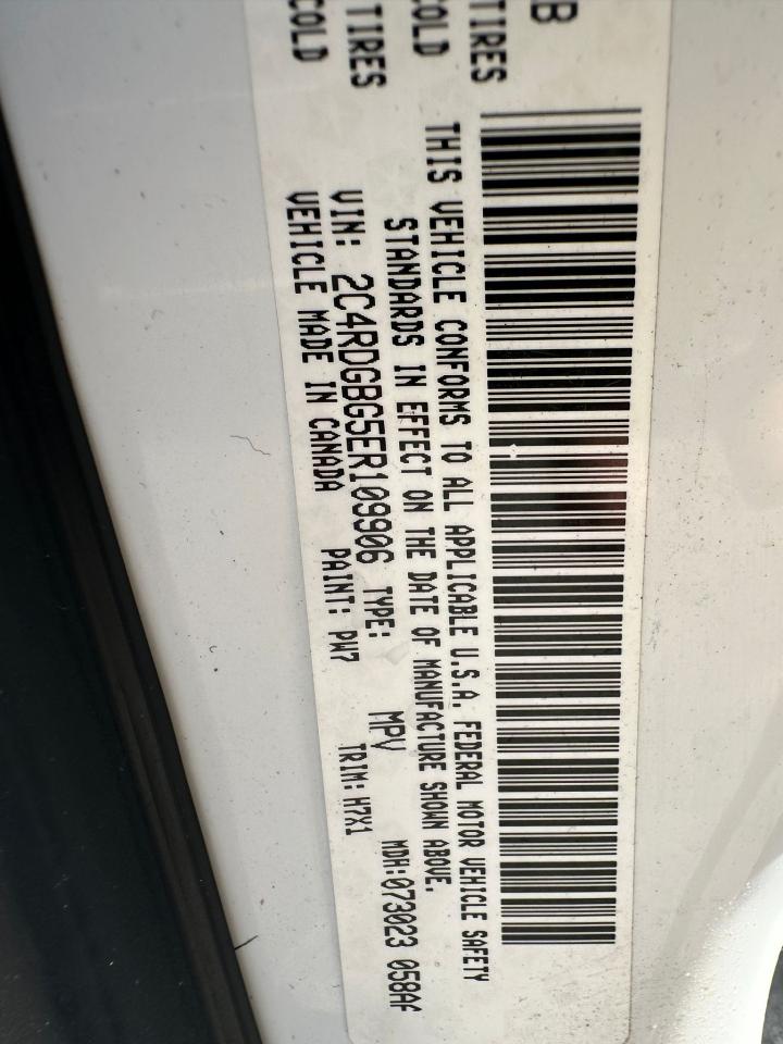 DODGE CARAVAN 2014 VIN 2C4RDGBG5ER109906 zdjęcie 10