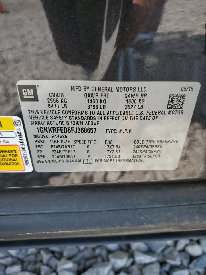 2015 Chevrolet Traverse Ls VIN: 1GNKRFED6FJ368657 Lot: 59821525