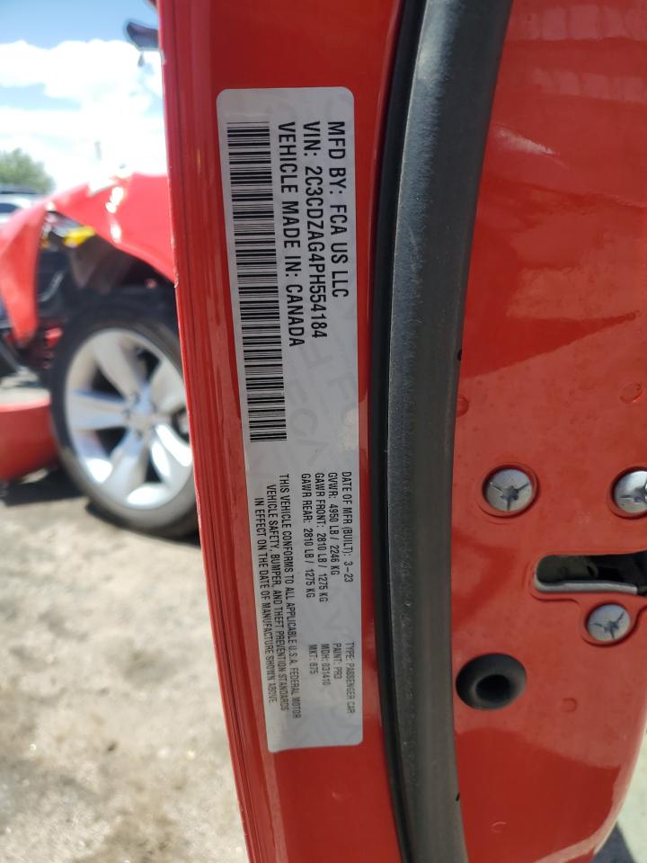 2023 Dodge Challenger Sxt VIN: 2C3CDZAG4PH554184 Lot: 62777745