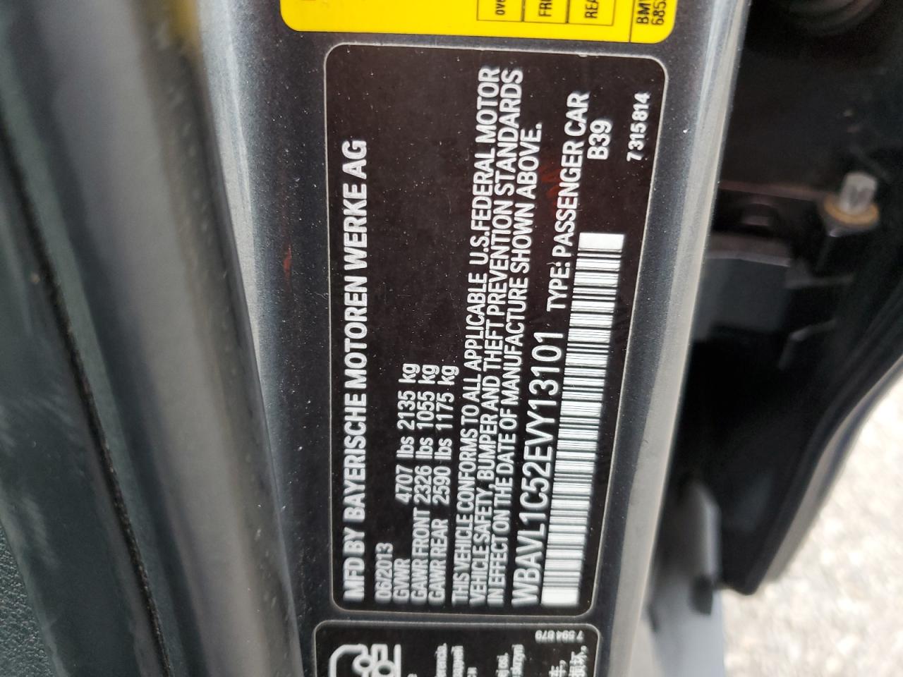 2014 BMW X1 xDrive28I VIN: WBAVL1C52EVY13101 Lot: 61538855