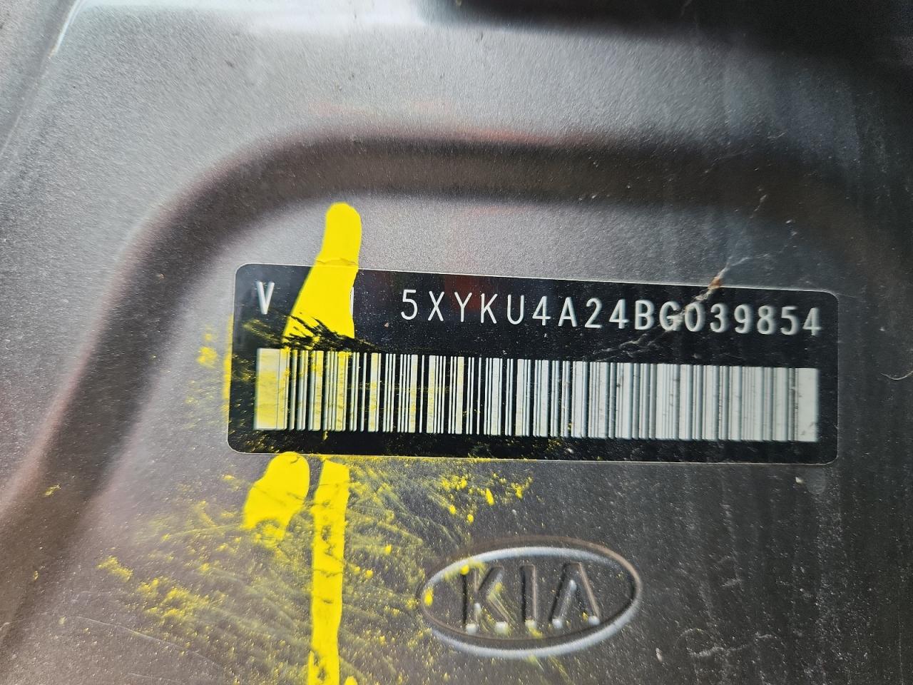 2011 Kia Sorento Ex VIN: 5XYKU4A24BG039854 Lot: 62315435
