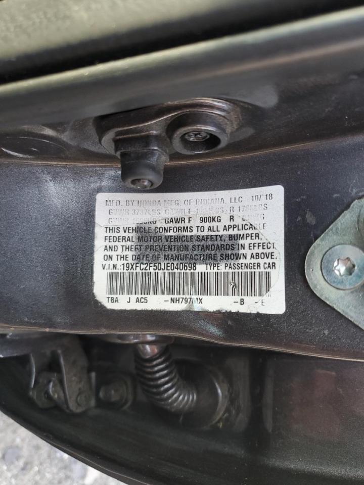 2018 Honda Civic Lx VIN: 19XFC2F50JE040698 Lot: 62929305