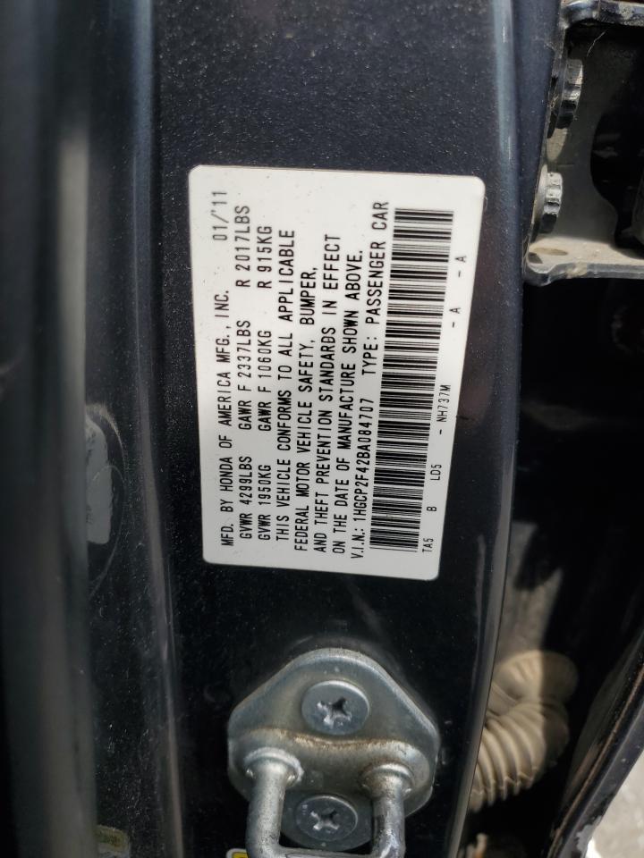 2011 Honda Accord Lxp VIN: 1HGCP2F42BA084707 Lot: 62147265