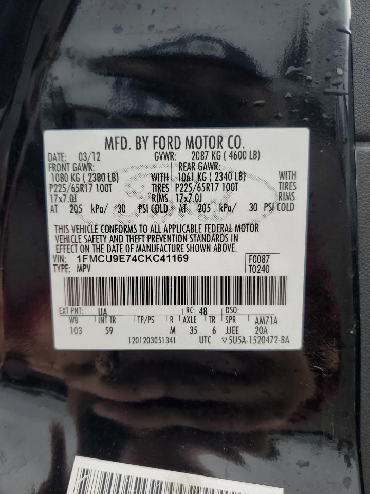 FORD ESCAPE 2012 VIN 1FMCU9E74CKC41169 photo 13