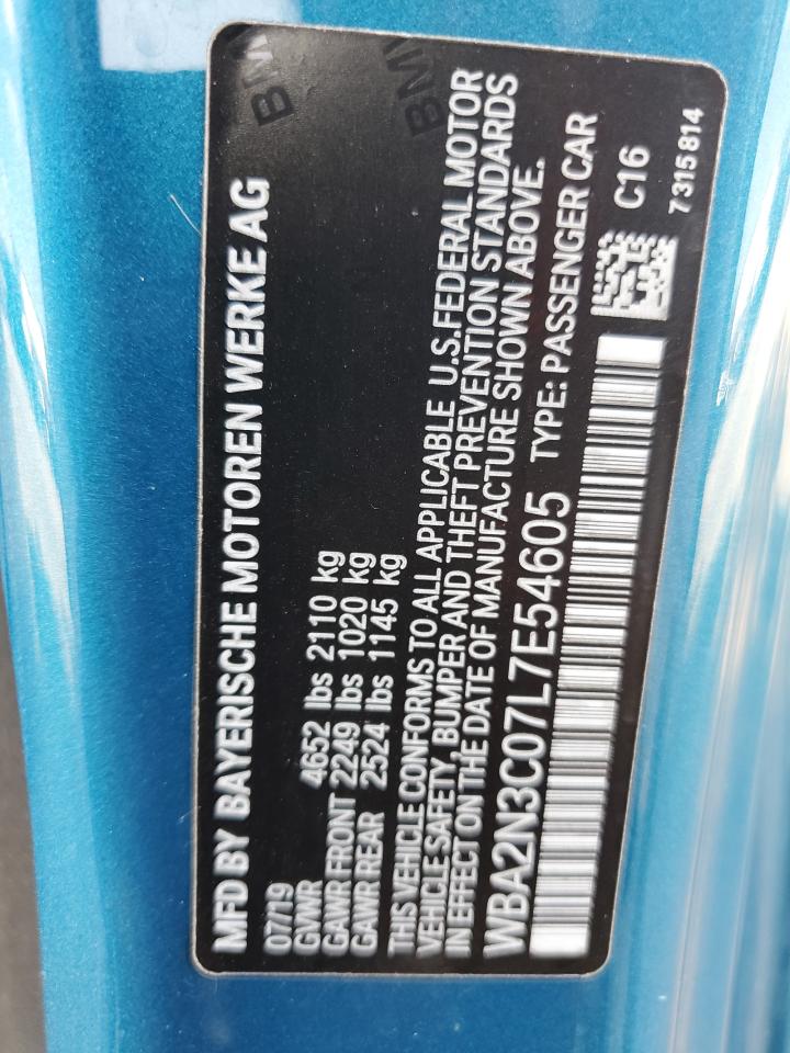 2020 BMW M240Xi VIN: WBA2N3C07L7E54605 Lot: 61190405