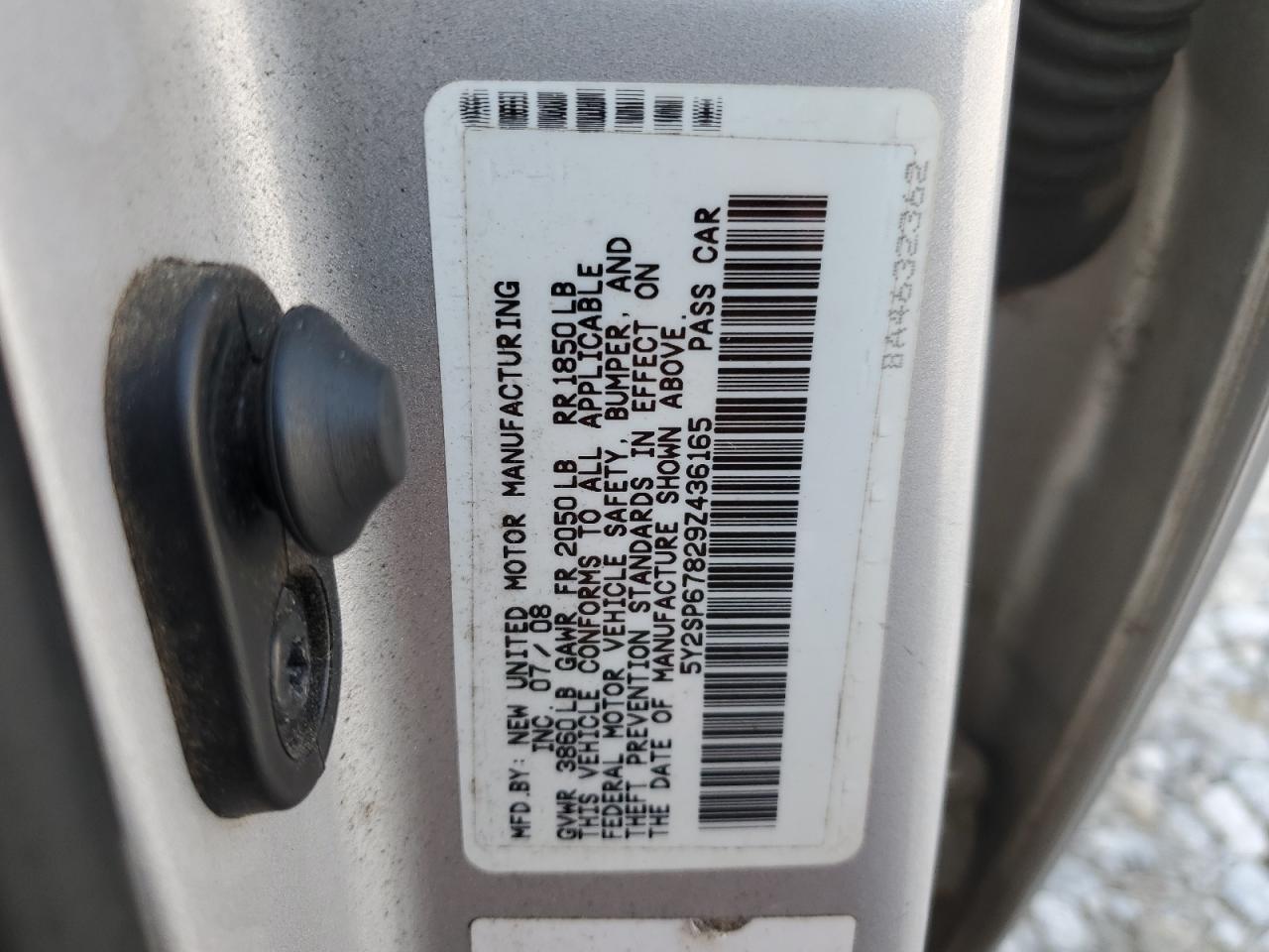 2009 Pontiac Vibe VIN: 5Y2SP67829Z436165 Lot: 59014825