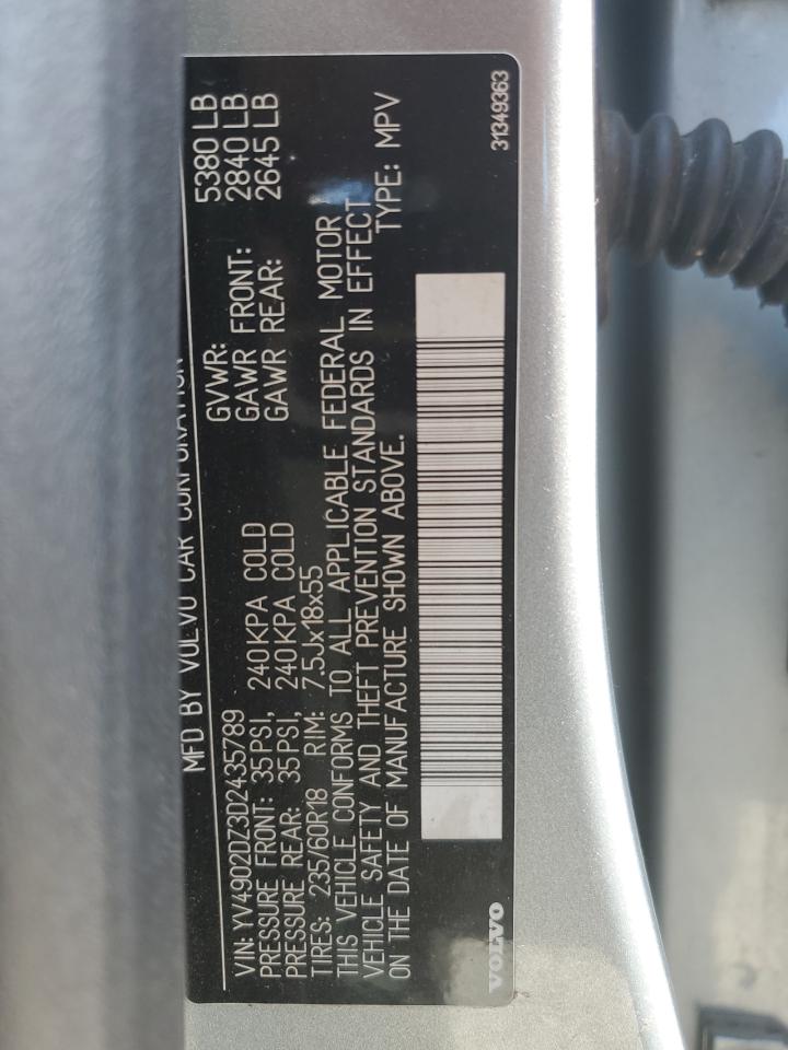 2013 Volvo Xc60 T6 VIN: YV4902DZ3D2435789 Lot: 61342995
