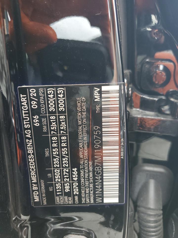 2021 Mercedes-Benz Gla 250 VIN: W1N4N4GB7MJ190759 Lot: 60693715