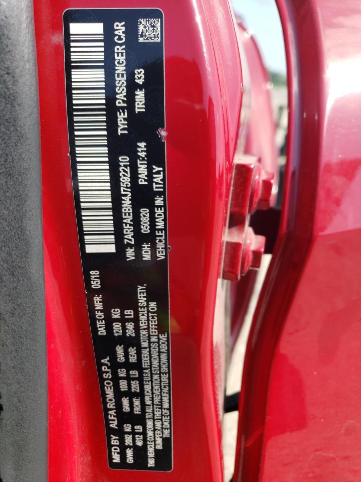 2018 Alfa Romeo Giulia VIN: ZARFAEBN4J7592210 Lot: 62153785