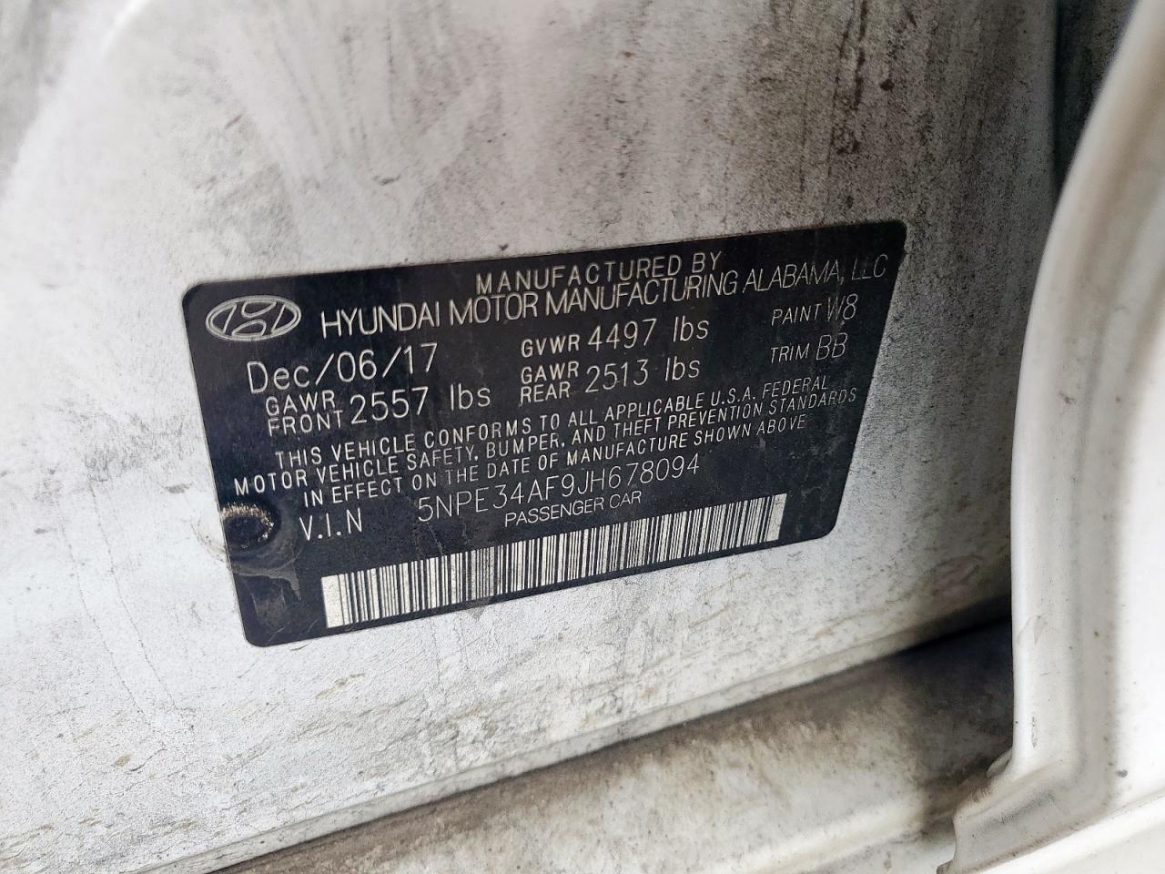 2018 Hyundai Sonata Sport VIN: 5NPE34AF9JH678094 Lot: 58316745