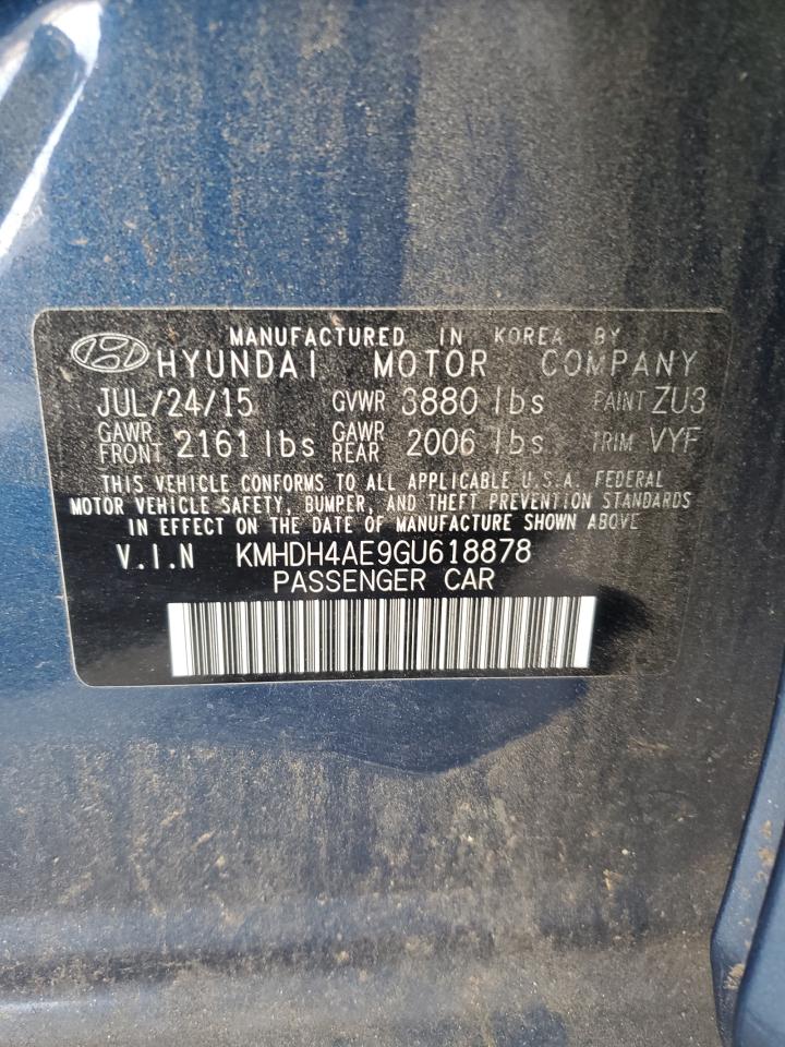 HYUNDAI ELANTRA 2016 VIN KMHDH4AE9GU618878 фото 13