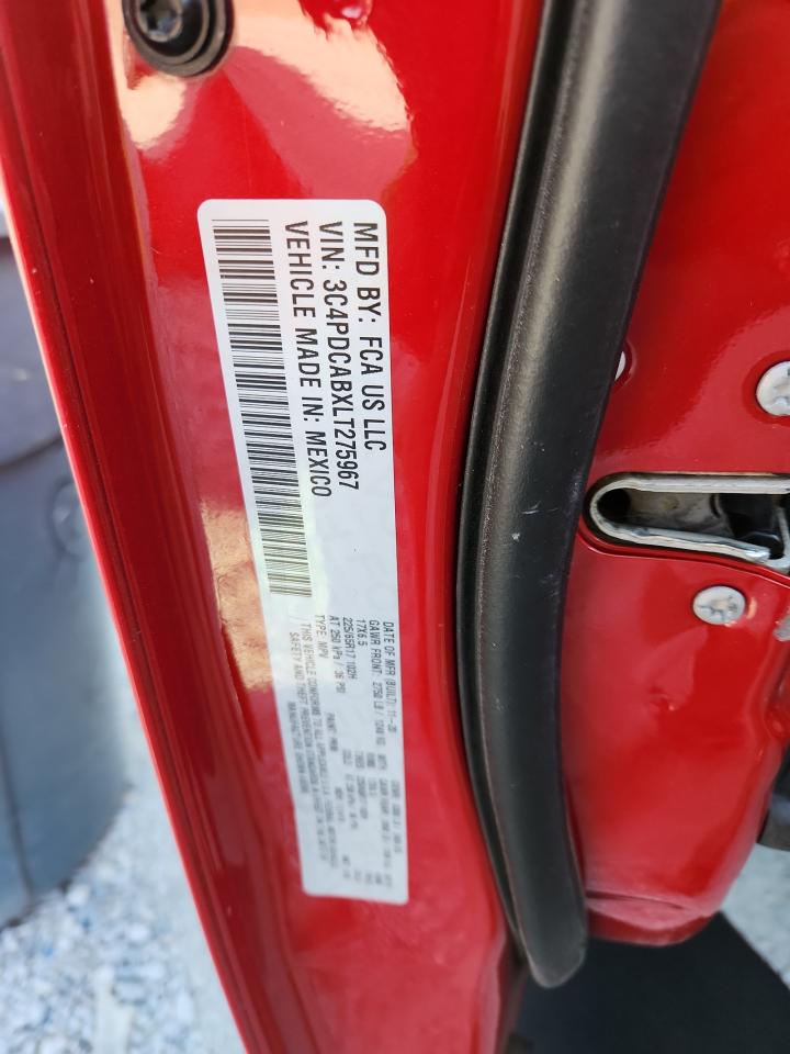 2020 Dodge Journey Se VIN: 3C4PDCABXLT275967 Lot: 62590305