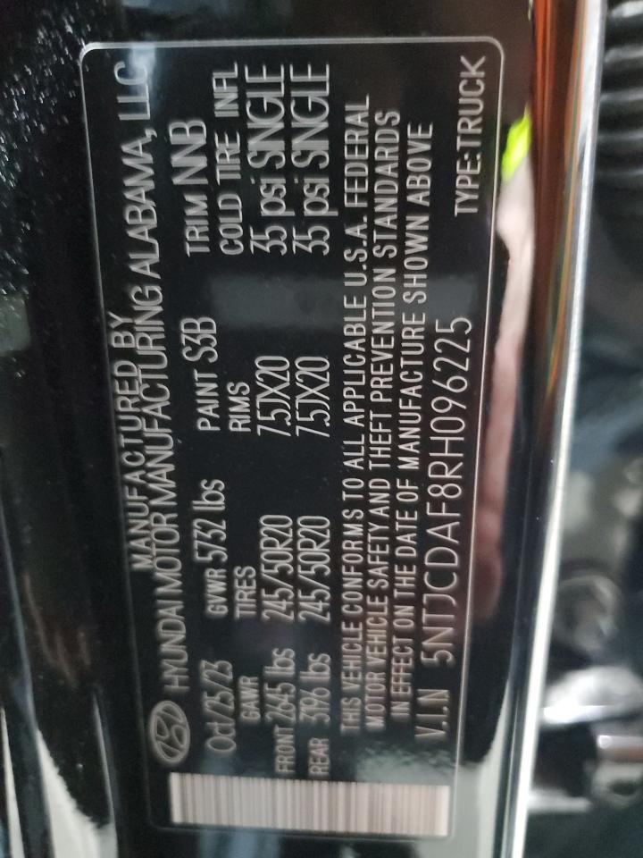 2024 Hyundai Santa Cruz Night VIN: 5NTJCDAF8RH096225 Lot: 62548425