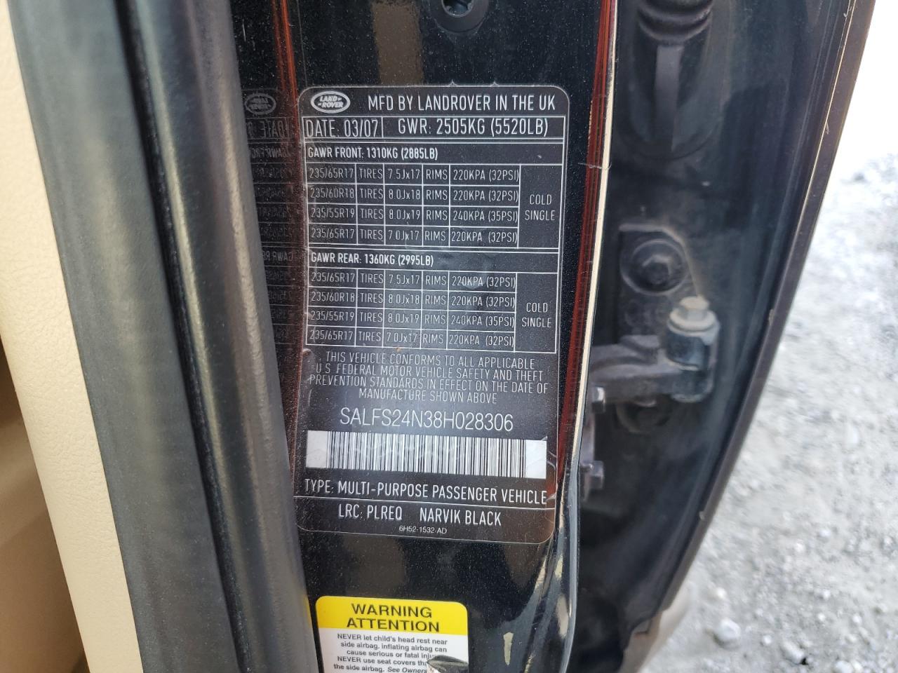 2008 Land Rover Lr2 Se Technology VIN: SALFS24N38H028306 Lot: 62696825