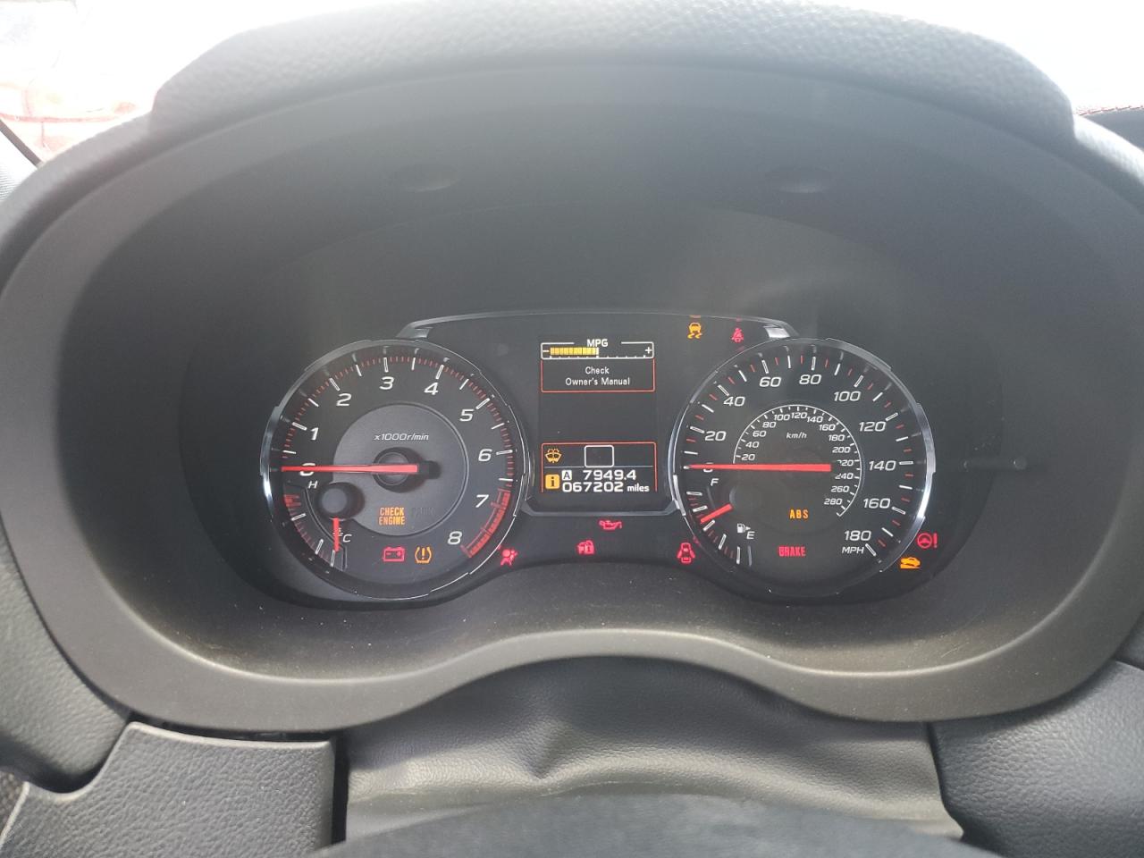 2019 Subaru Wrx VIN: JF1VA1A61K9821933 Lot: 60065365