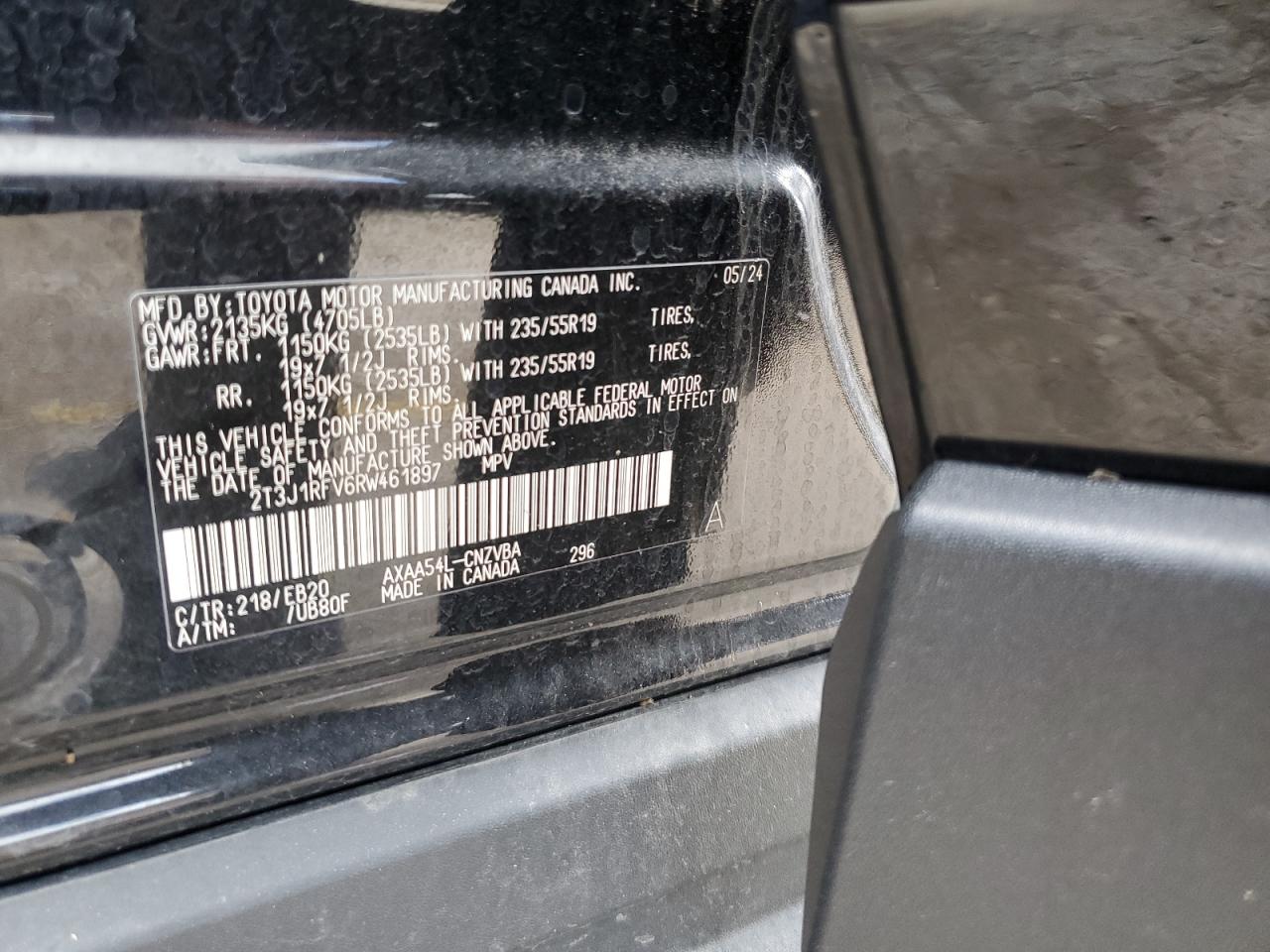 2024 Toyota Rav4 Adventure VIN: 2T3J1RFV6RW461897 Lot: 62419155