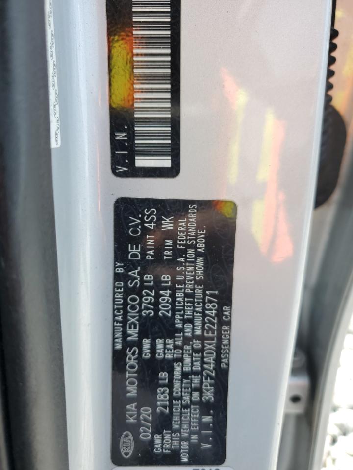 2020 Kia Forte Fe VIN: 3KPF24ADXLE224871 Lot: 62459965