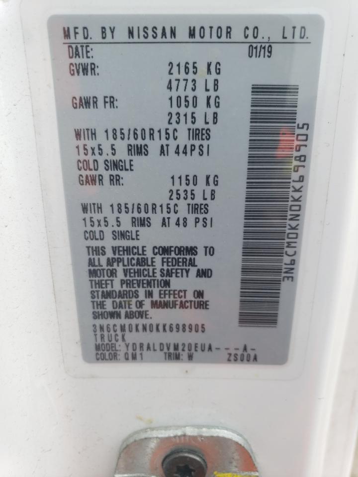 2019 Nissan Nv200 2.5S VIN: 3N6CM0KN0KK698905 Lot: 59491875