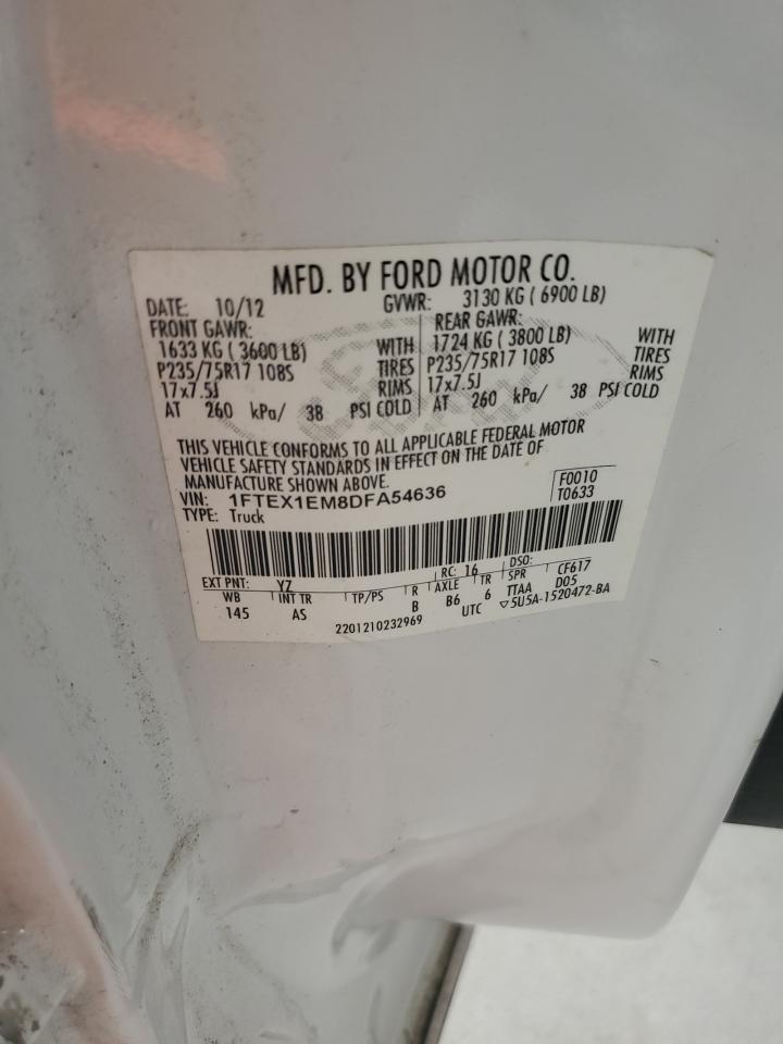 2013 Ford F150 Super Cab VIN: 1FTEX1EM8DFA54636 Lot: 71434135