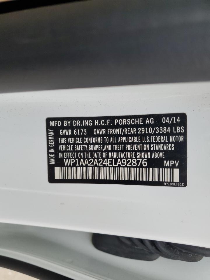2014 Porsche Cayenne VIN: WP1AA2A24ELA92876 Lot: 62552395
