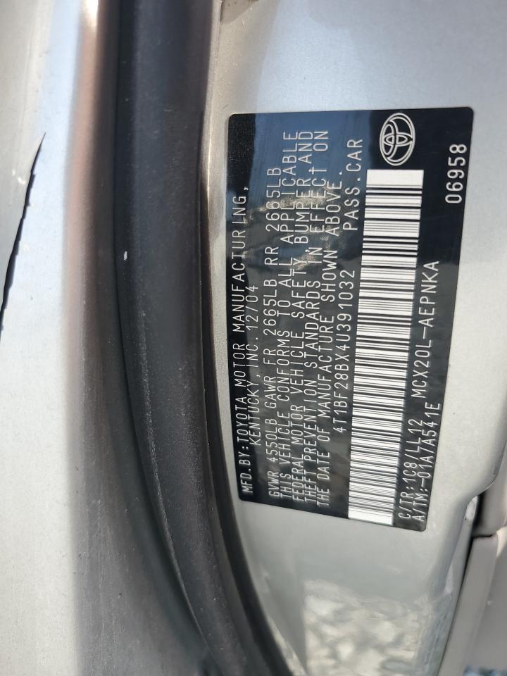 2004 Toyota Avalon Xl VIN: 4T1BF28BX4U391032 Lot: 61986385