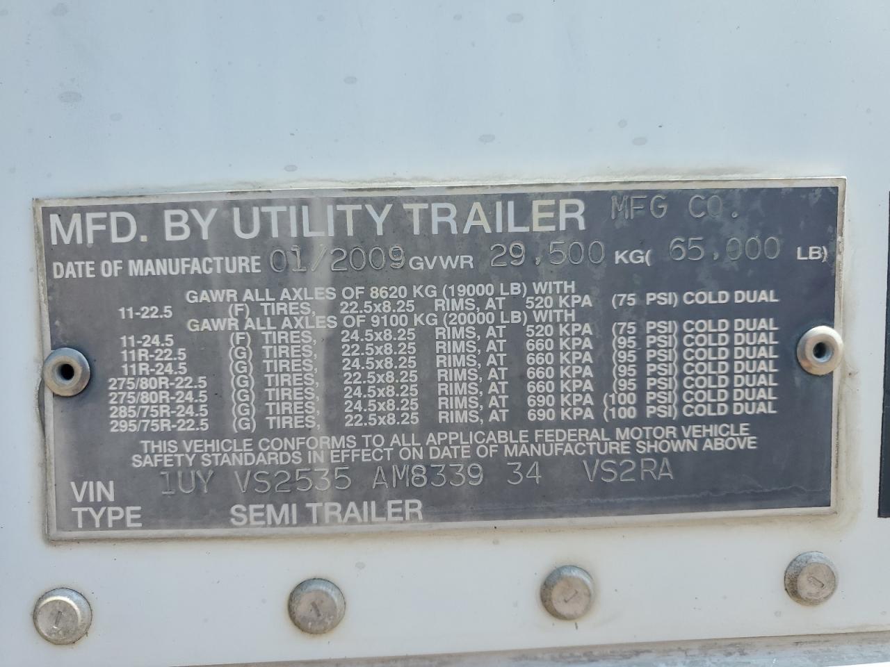 UTILITY ALL Models 2010 VIN 1UYVS2535AM833934 фото 10