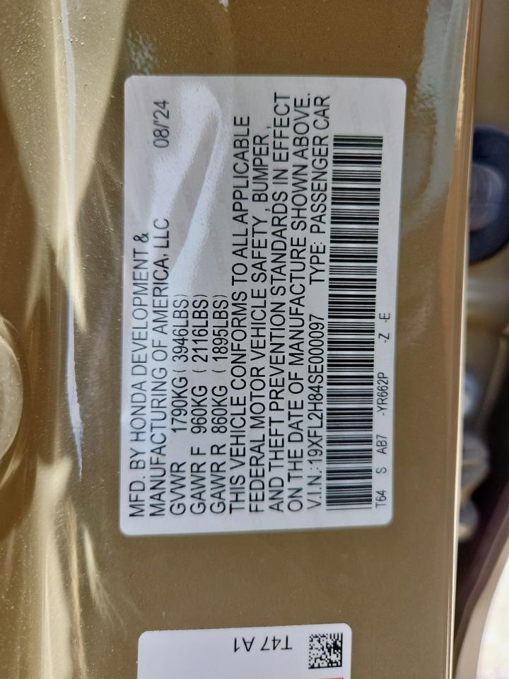 2025 Honda Civic Sport VIN: 19XFL2H84SE000097 Lot: 63129875