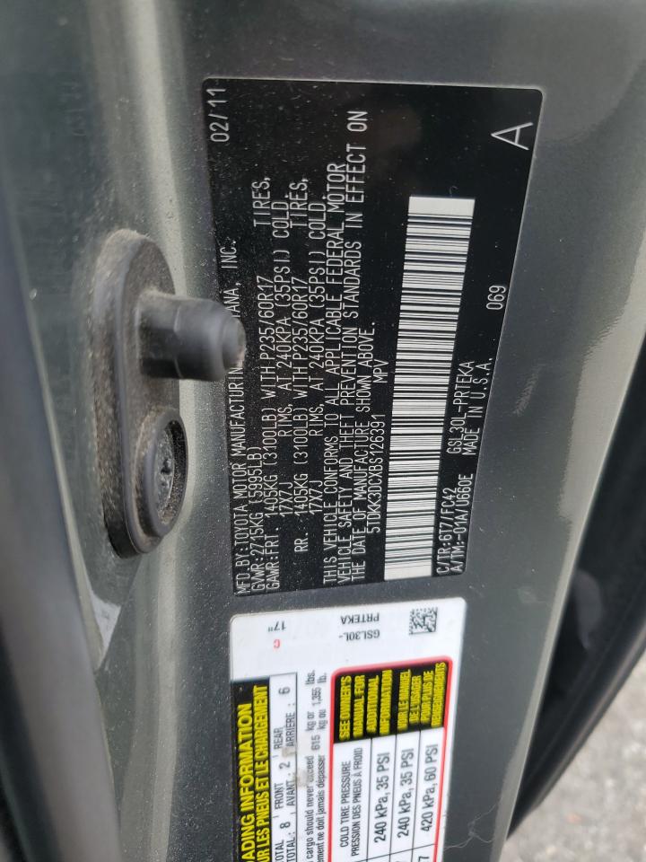 TOYOTA All Models 2011 VIN 5TDKK3DCXBS126391 фото 13