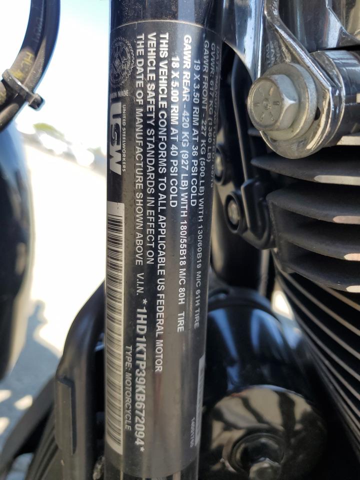 2019 Harley-Davidson Fltrxs VIN: 1HD1KTP39KB672094 Lot: 60589385