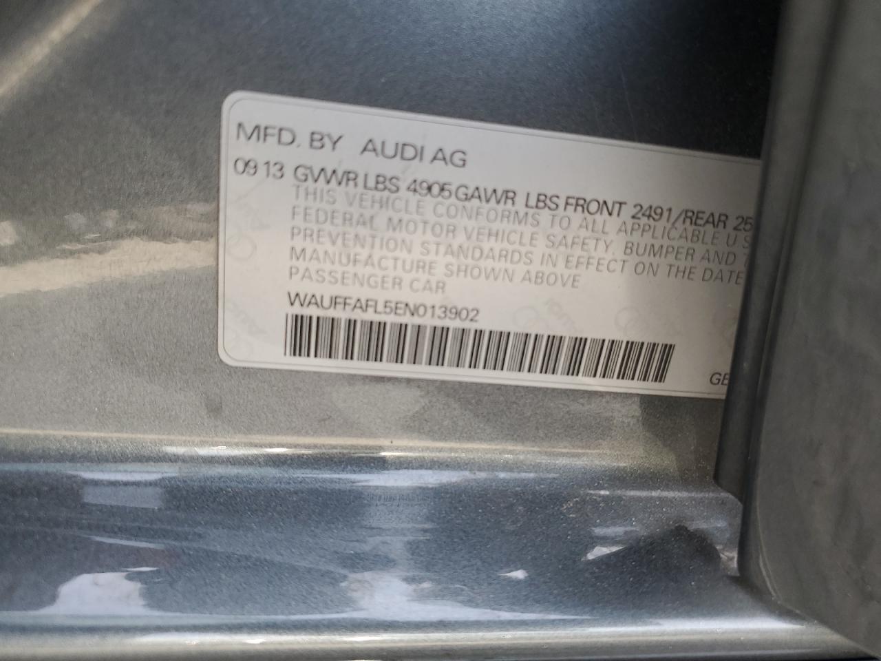 2014 Audi A4 Premium Plus VIN: WAUFFAFL5EN013902 Lot: 62455495