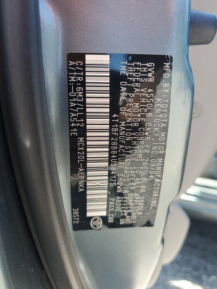 2004 Toyota Avalon Xl VIN: 4T1BF28B84U384175 Lot: 61206915