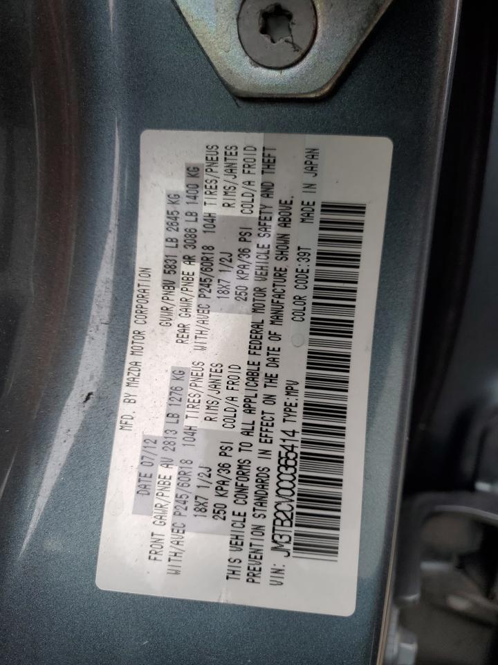 2012 Mazda Cx-9 VIN: JM3TB2CV0C0365414 Lot: 60175895