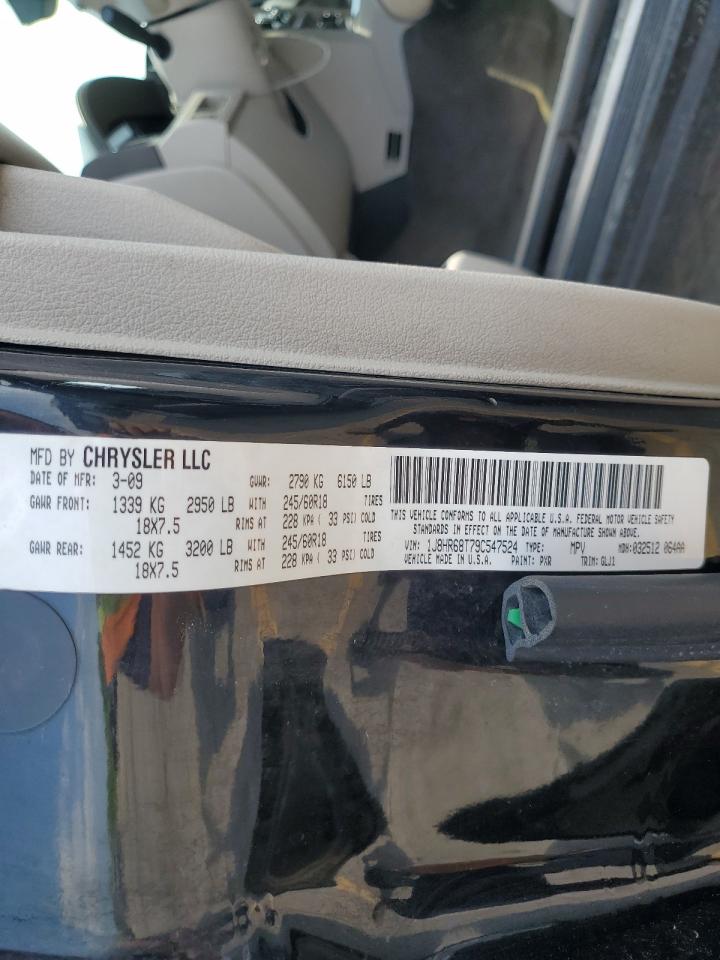 2009 Jeep Grand Cherokee Overland VIN: 1J8HR68T79C547524 Lot: 60173025