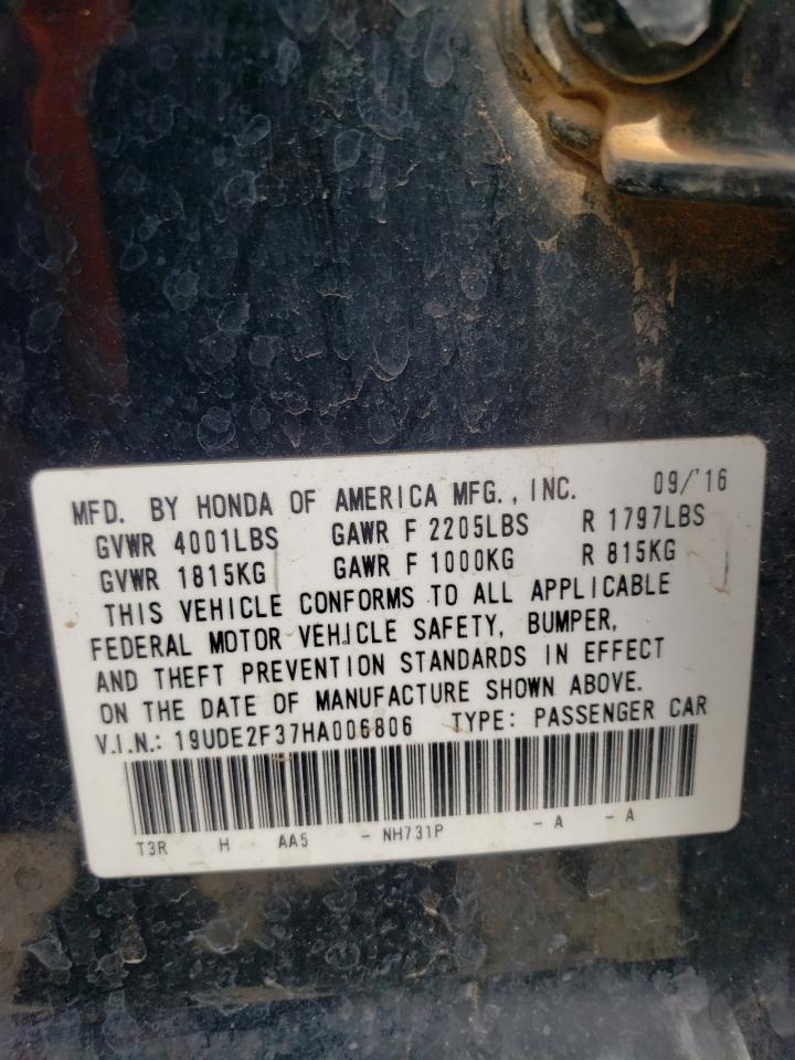 2017 Acura Ilx Base Watch Plus VIN: 19UDE2F37HA006806 Lot: 60663985