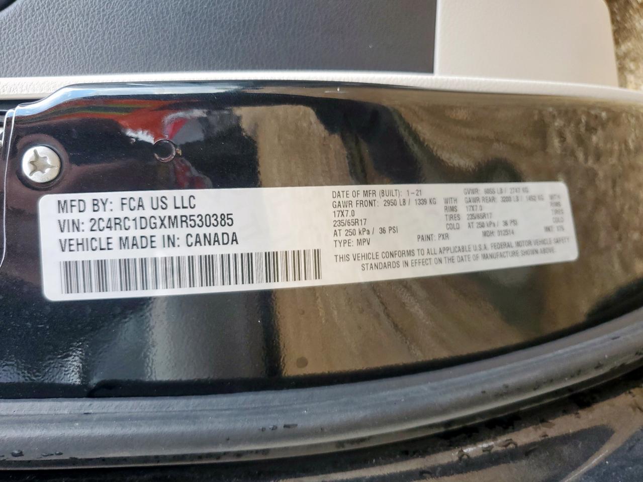 2021 Chrysler Voyager Lxi VIN: 2C4RC1DGXMR530385 Lot: 54136065
