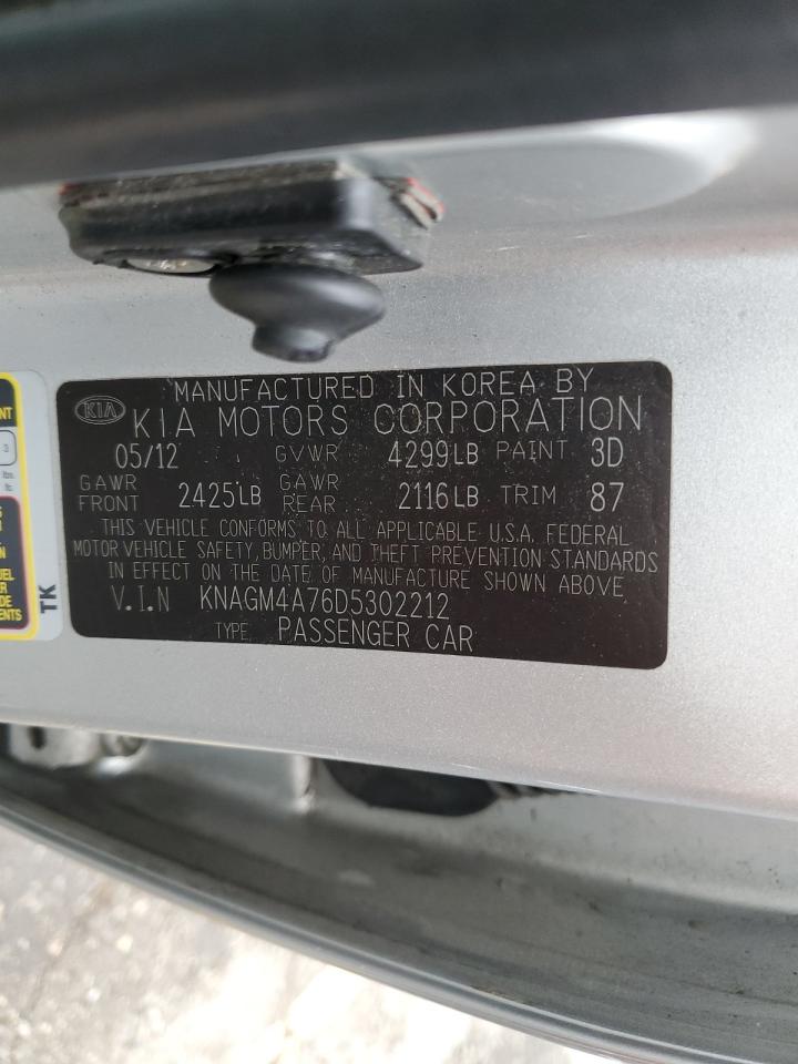 2013 Kia Optima Lx VIN: KNAGM4A76D5302212 Lot: 59498535