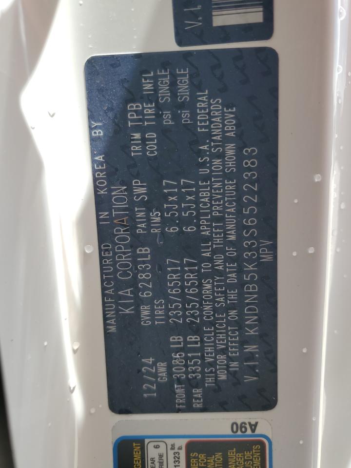 2025 Kia Carnival Lx VIN: KNDNB5K33S6522383 Lot: 61467685