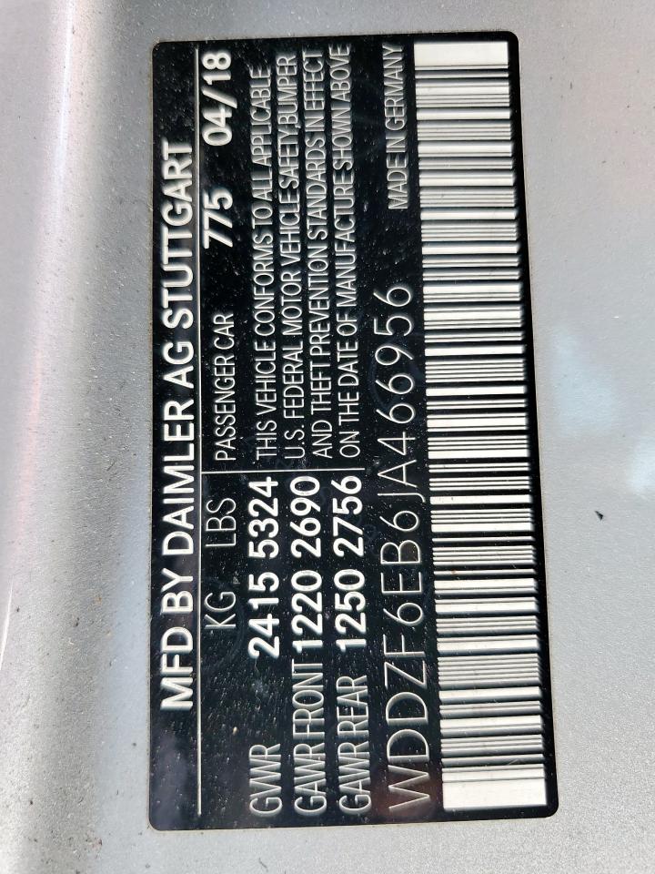 2018 Mercedes-Benz E 43 4Matic Amg VIN: WDDZF6EB6JA466956 Lot: 62395155