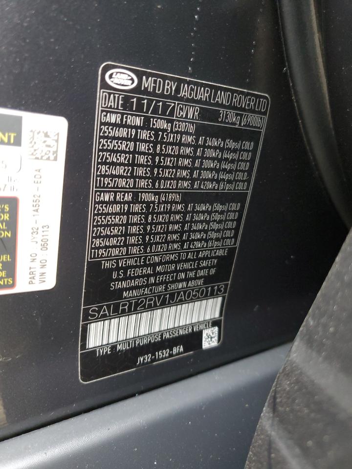 2018 Land Rover Discovery Hse Luxury VIN: SALRT2RV1JA050113 Lot: 61877865
