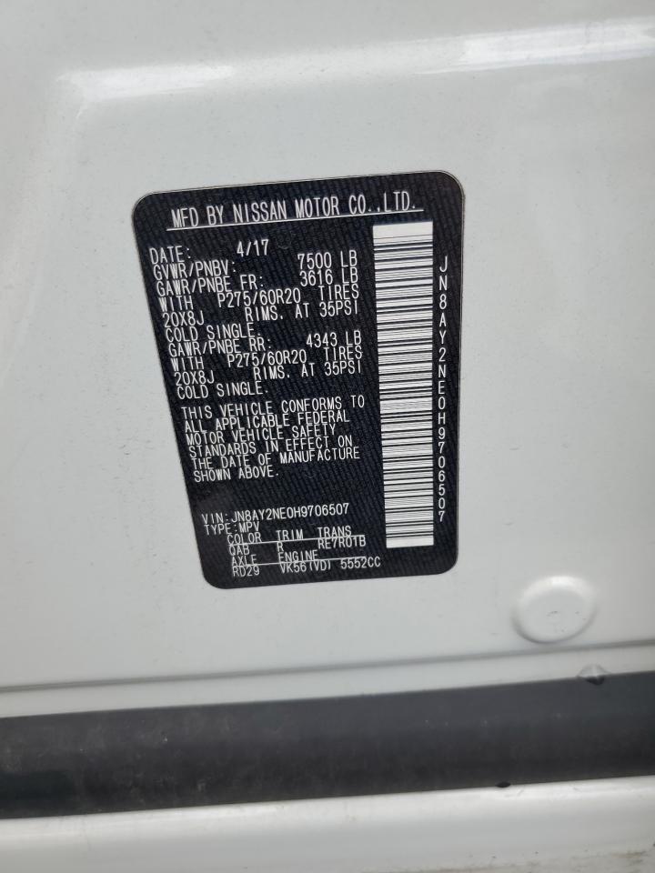 2017 Nissan Armada Platinum VIN: JN8AY2NE0H9706507 Lot: 61141345