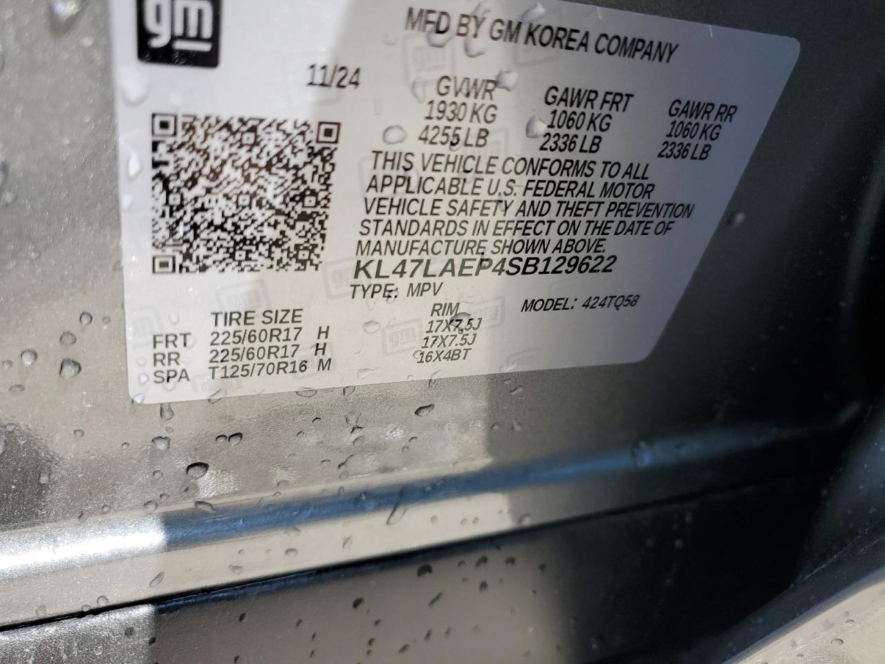 2025 Buick Envista Preferred VIN: KL47LAEP4SB129622 Lot: 62407765