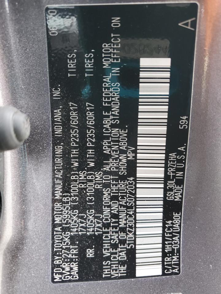 TOYOTA All Models 2020 VIN 5TDKZ3DC4LS072034 фото 14