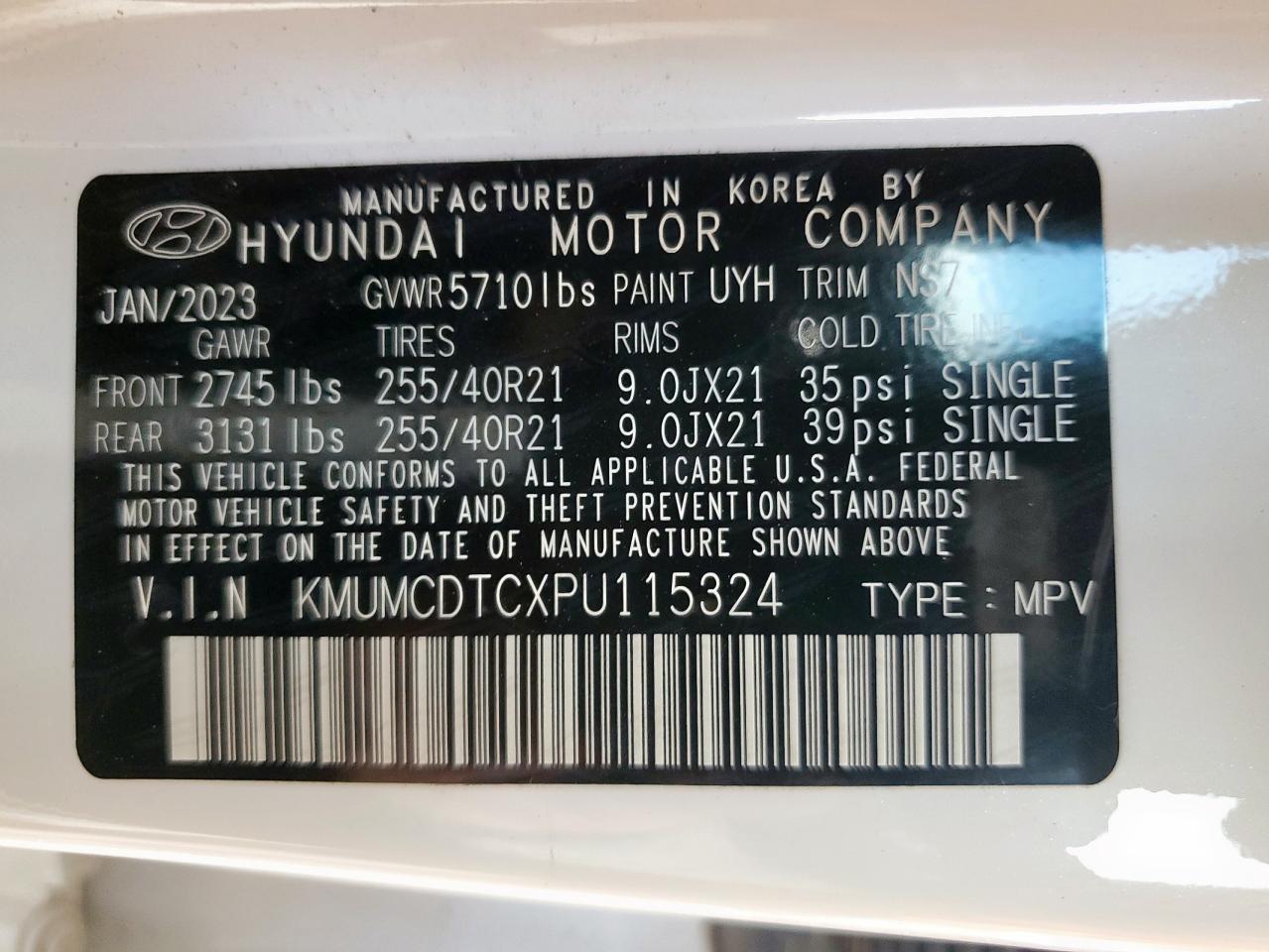 2023 Genesis Gv70 Base VIN: KMUMCDTCXPU115324 Lot: 62028785