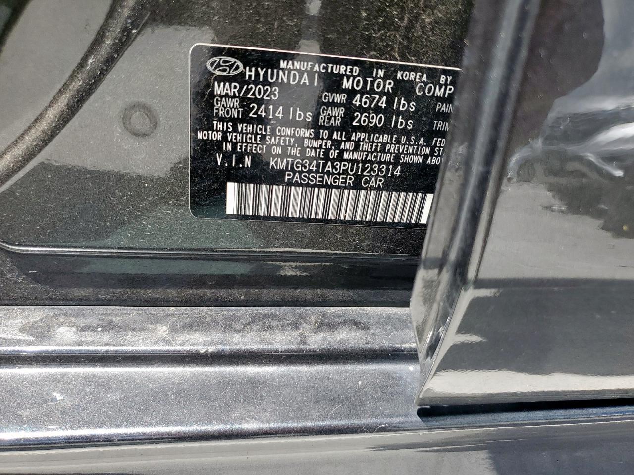 2023 Genesis G70 Base VIN: KMTG34TA3PU123314 Lot: 60225065