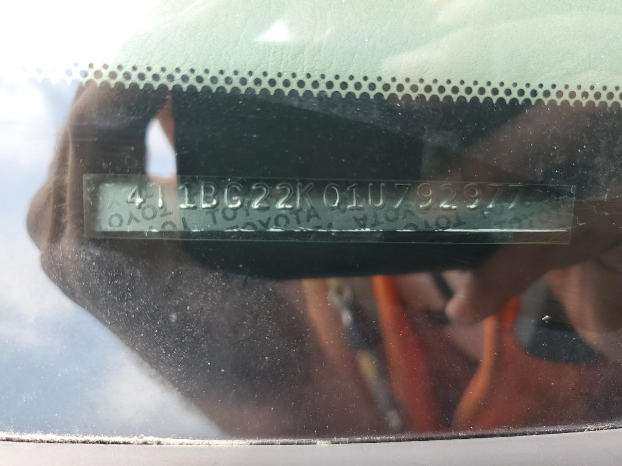 TOYOTA CAMRY 2001 VIN 4T1BG22K01U792977 фото 12