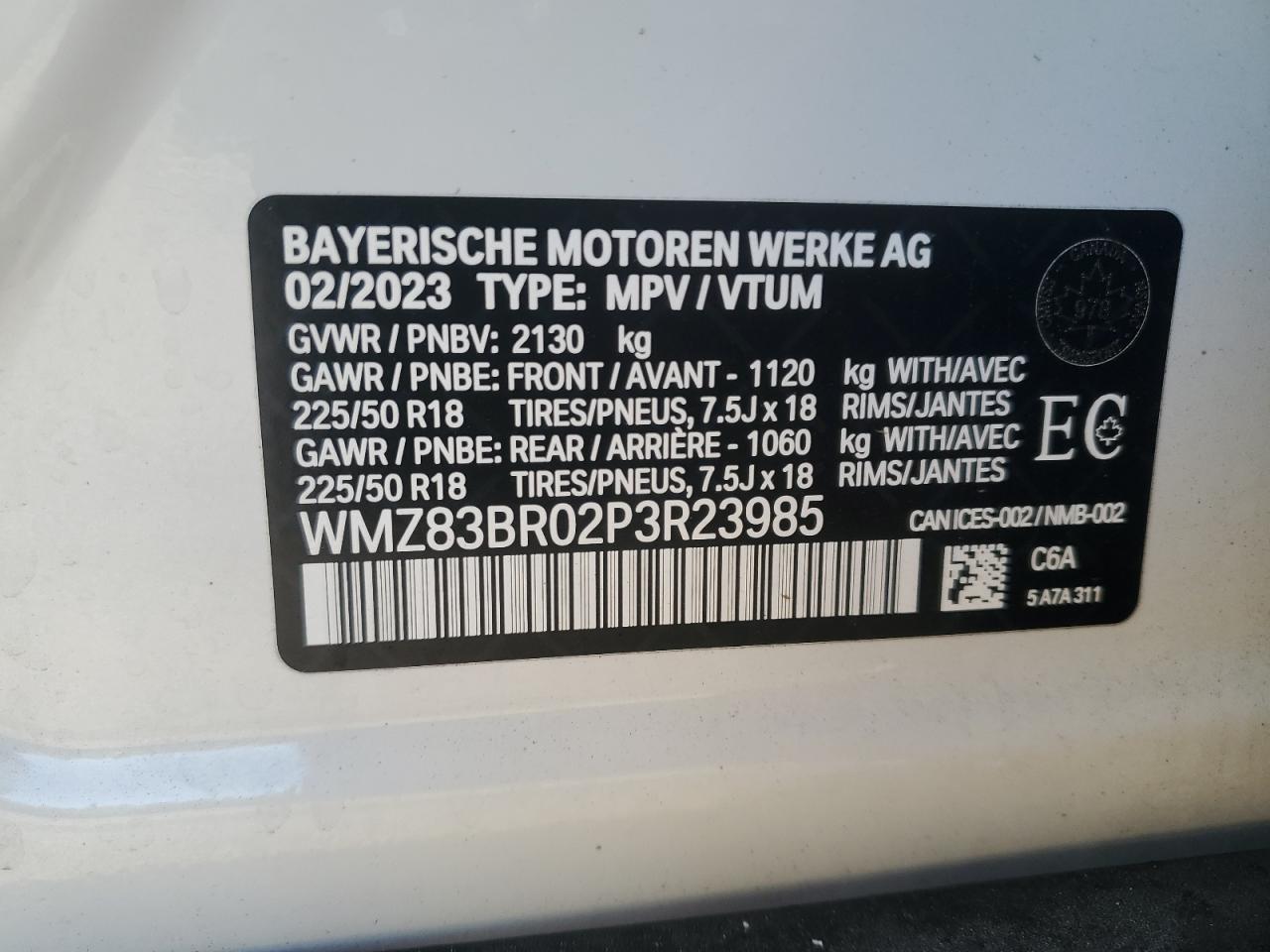 2023 Mini Cooper S Countryman All4 VIN: WMZ83BR02P3R23985 Lot: 63041645