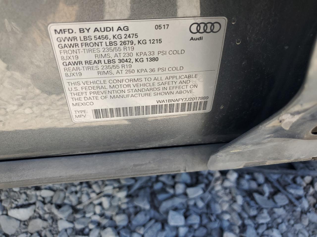 2018 Audi Q5 Premium Plus VIN: WA1BNAFY7J2017889 Lot: 63181105