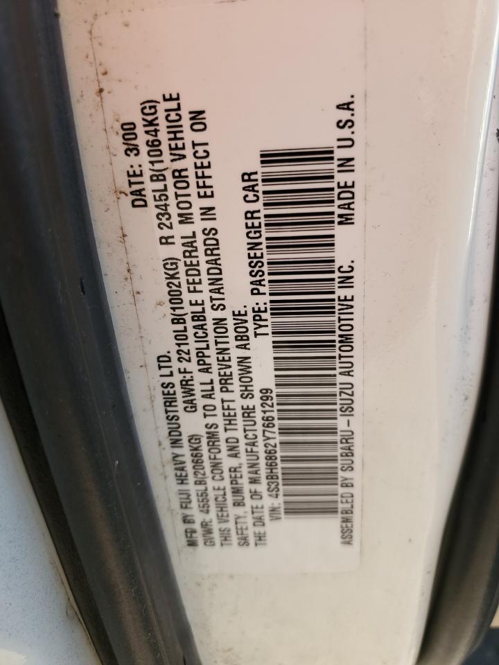 2000 Subaru Legacy Outback Limited VIN: 4S3BH6862Y7661299 Lot: 59151805