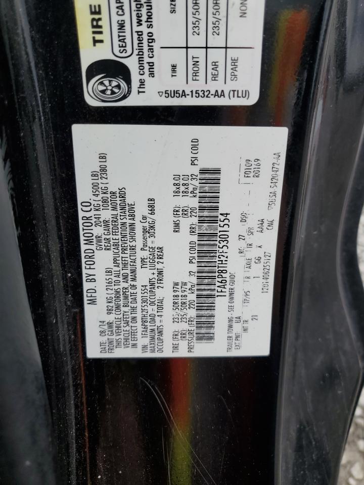 2015 Ford Mustang VIN: 1FA6P8TH2F5301554 Lot: 60913375